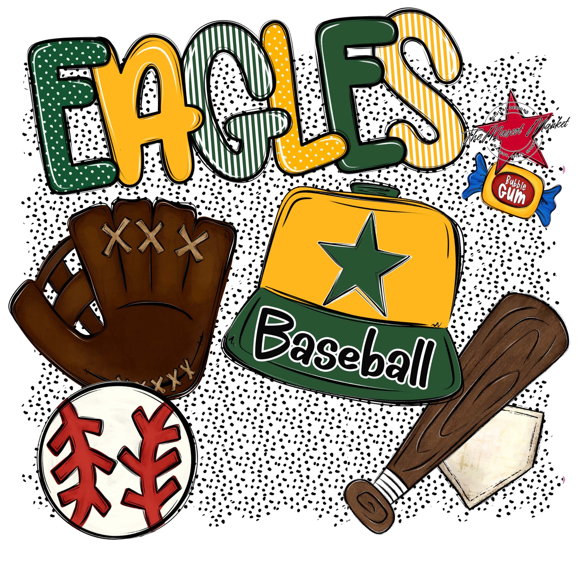 Eagles Baseball Spirit-Green & Yellow