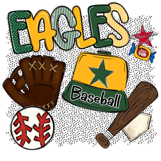 Eagles Baseball Spirit-Green & Yellow