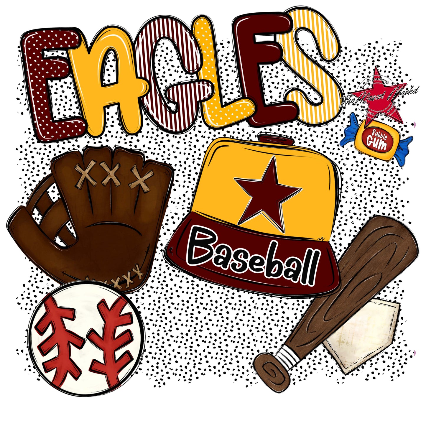Eagles Baseball Spirit-Maroon & Yellow