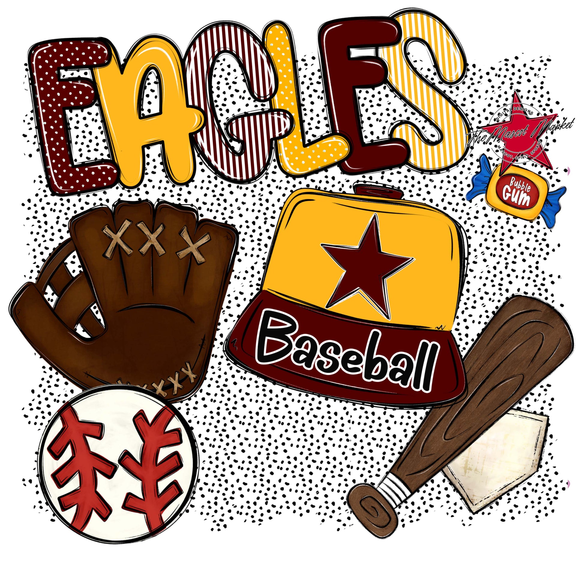 Eagles Baseball Spirit-Maroon & Yellow