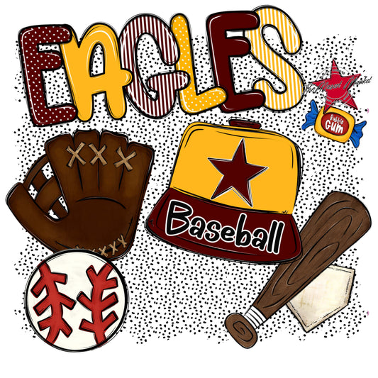 Eagles Baseball Spirit-Maroon & Yellow