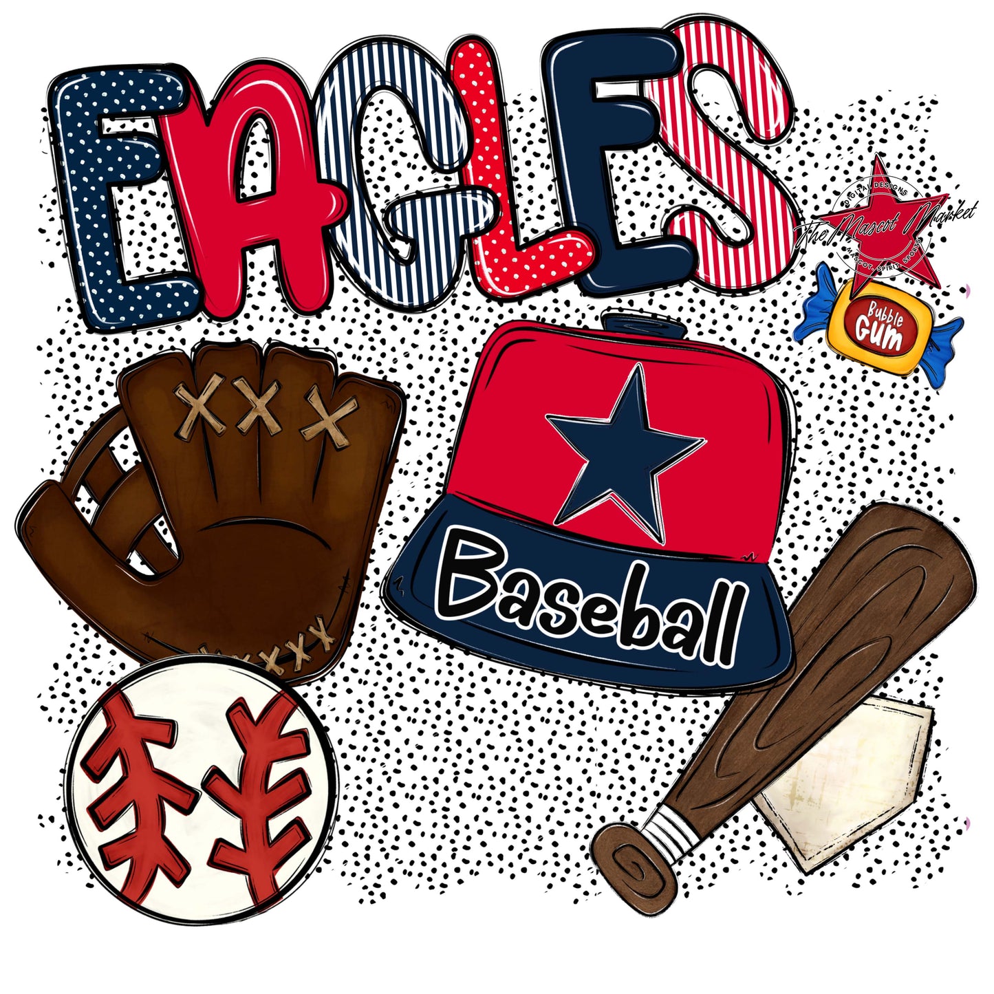Eagles Baseball Spirit-Navy & Red