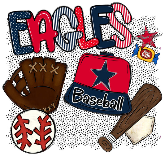 Eagles Baseball Spirit-Navy & Red