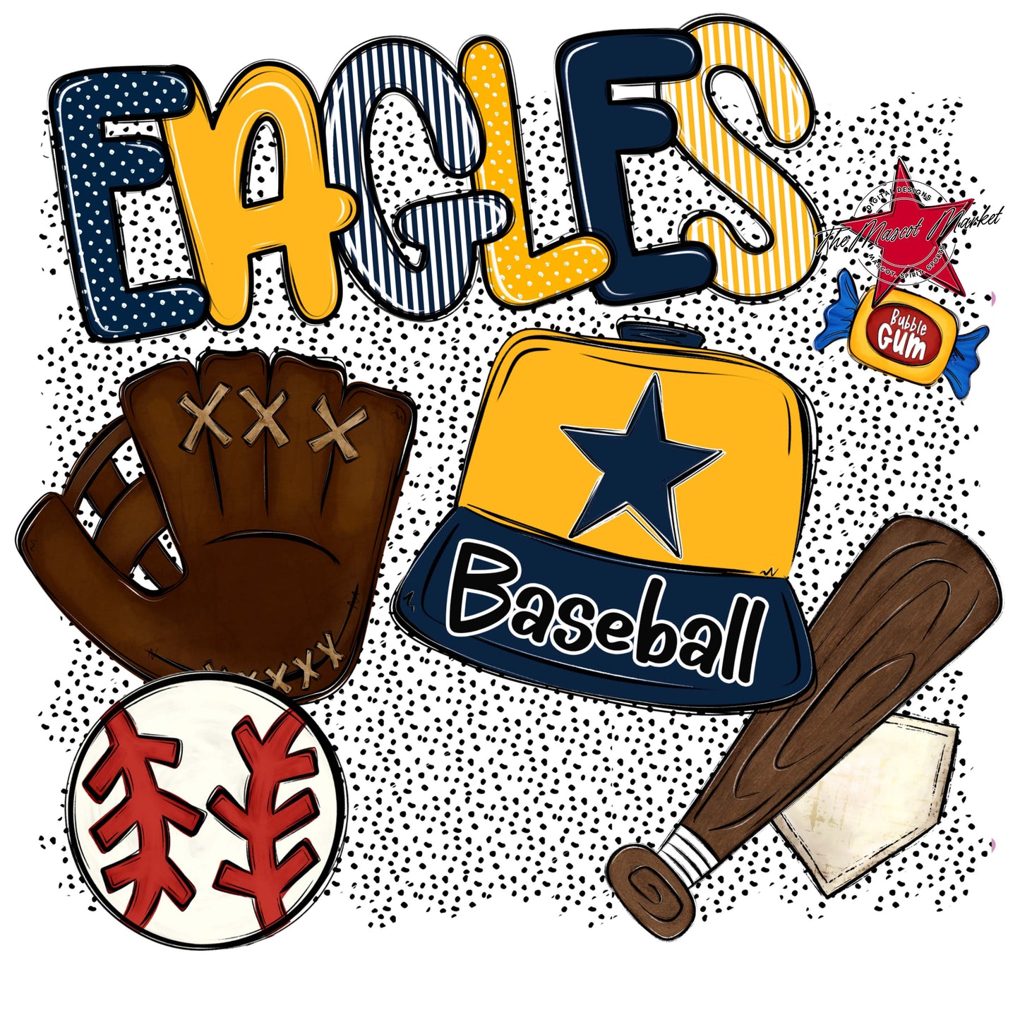 Eagles Baseball Spirit-Navy & Yellow
