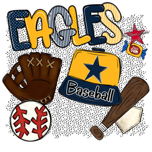 Eagles Baseball Spirit-Navy & Yellow