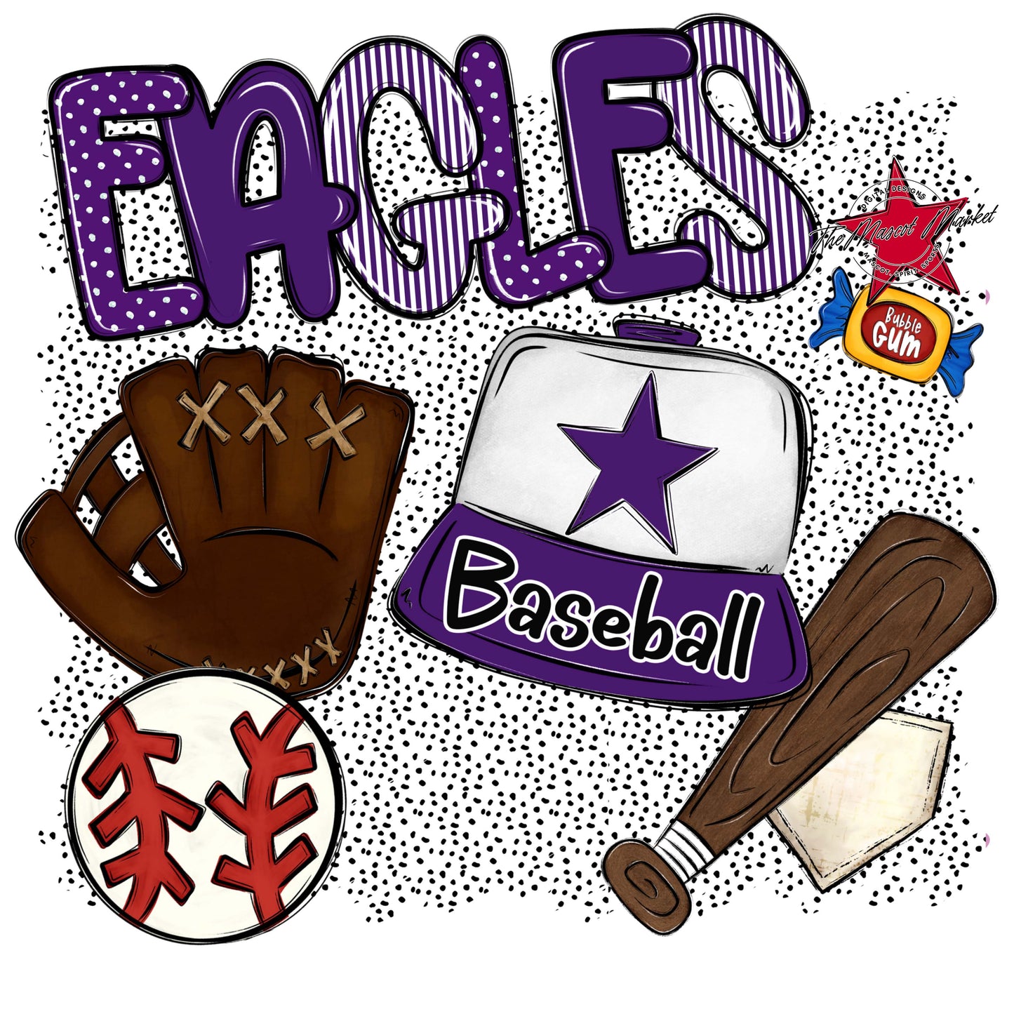 Eagles Baseball Spirit-Purple