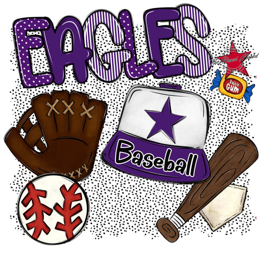 Eagles Baseball Spirit-Purple
