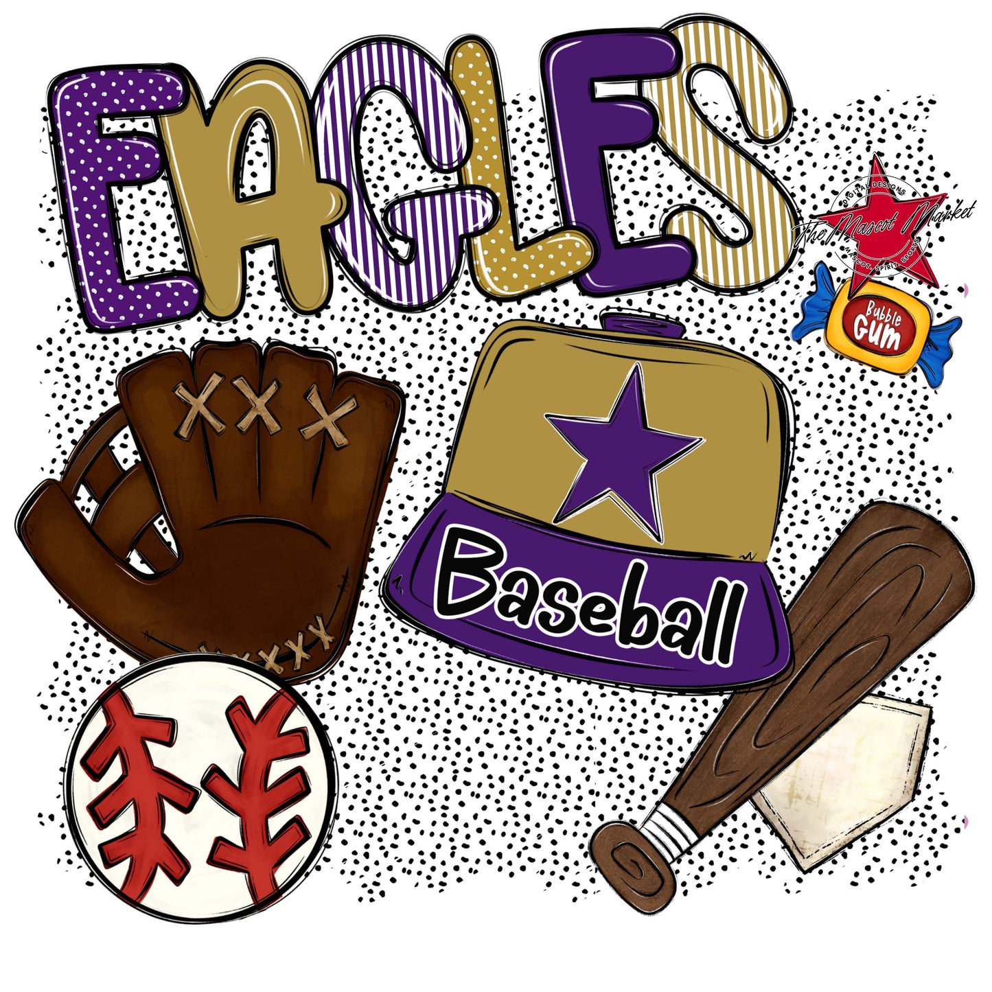 Eagles Baseball Spirit-Purple & Gold