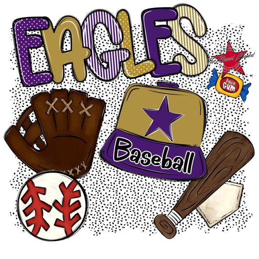 Eagles Baseball Spirit-Purple & Gold
