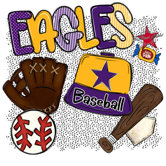 Eagles Baseball Spirit-Purple & Yellow