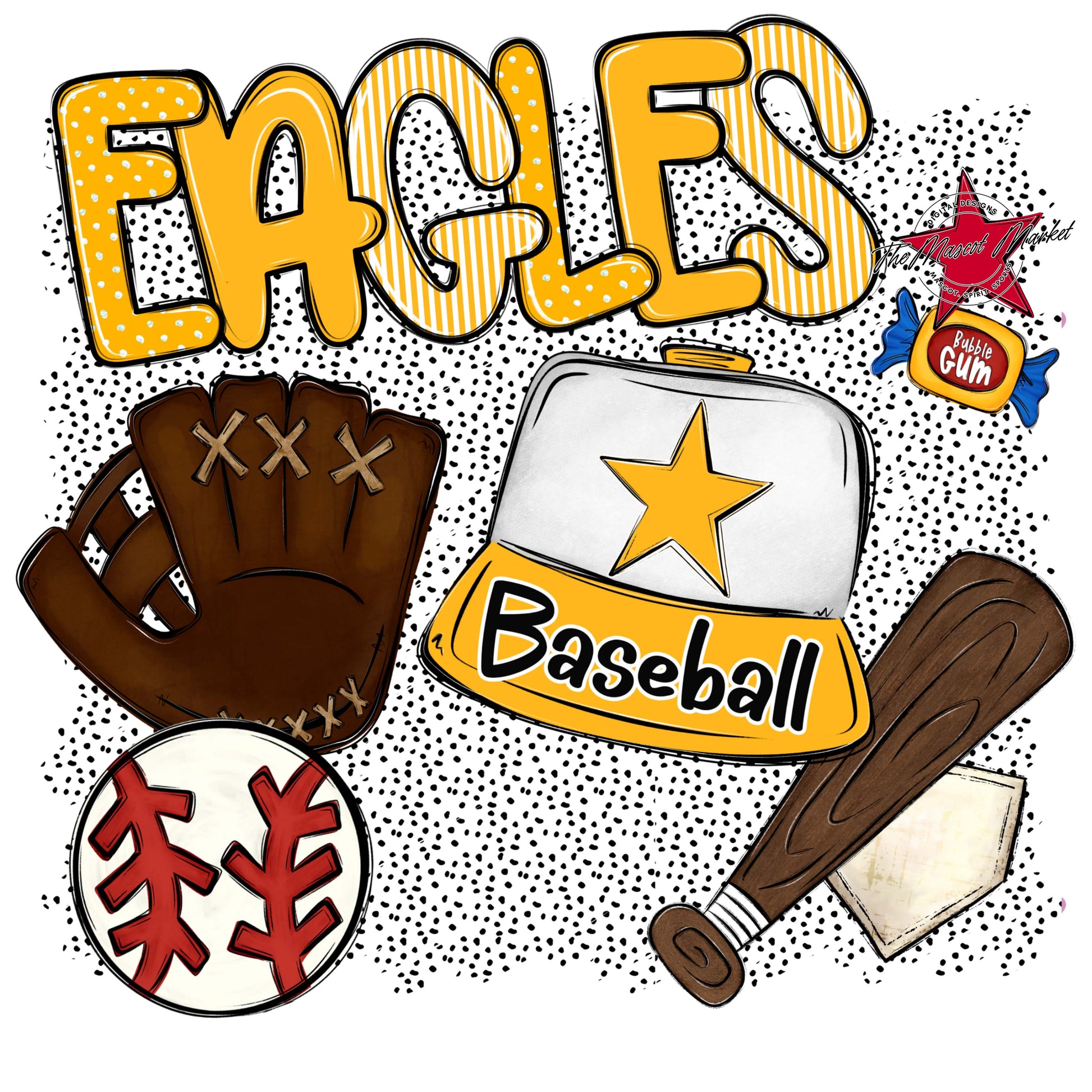 Eagles Baseball Spirit-Yellow