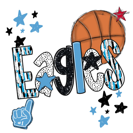 Eagles Basketball Scrape-Carolina Blue