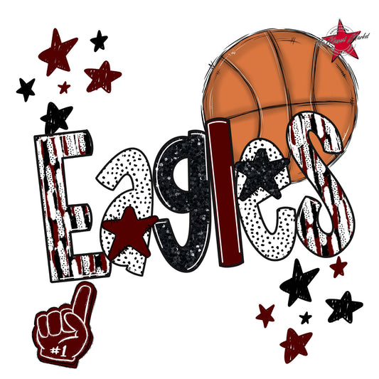 Eagles Basketball Scrape-Maroon