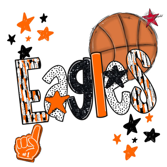 Eagles Basketball Scrape-Orange