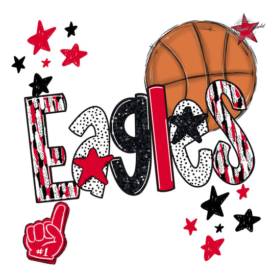 Eagles Basketball Scrape-Red