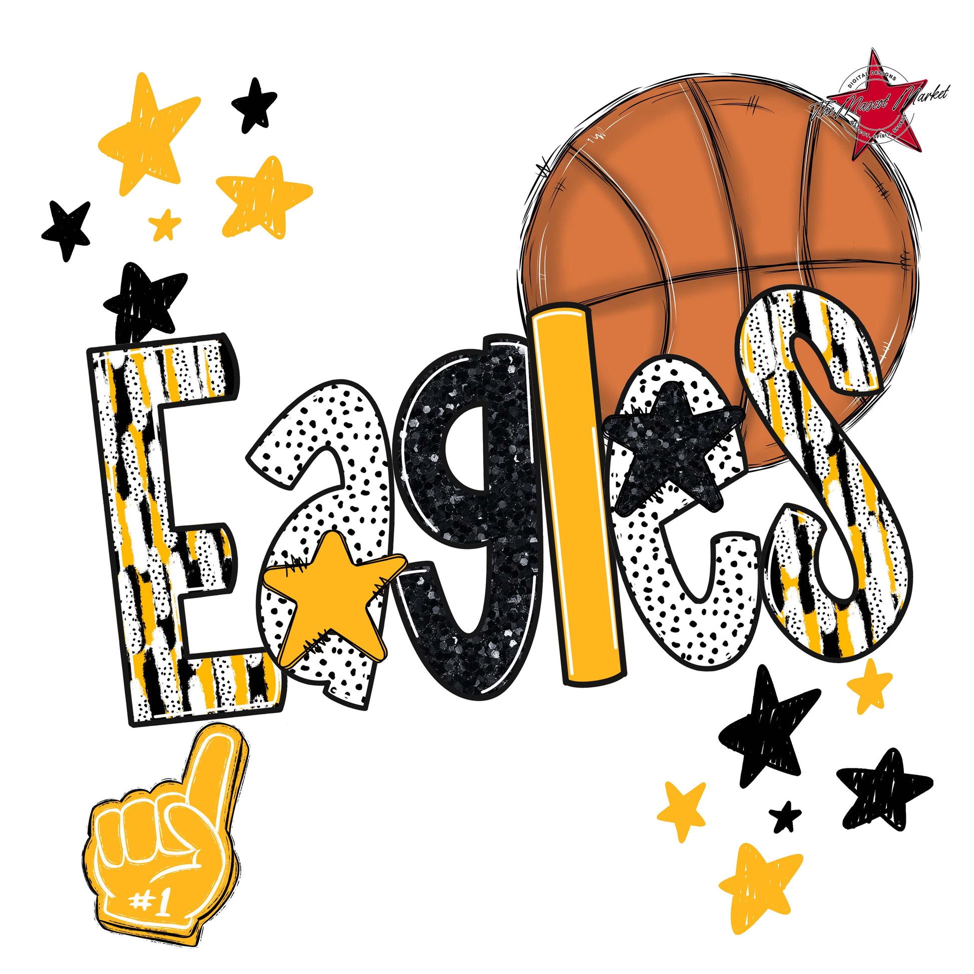 Eagles Basketball Scrape-Yellow