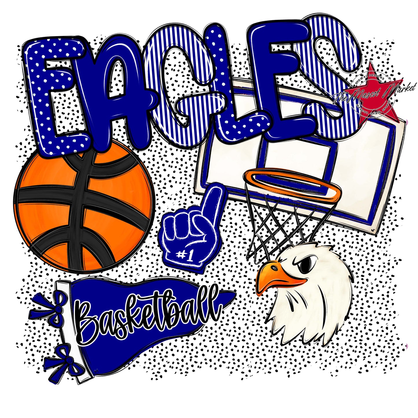 Eagles Basketball Spirit-Blue