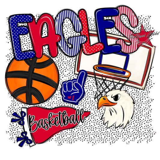 Eagles Basketball Spirit-Blue & Red