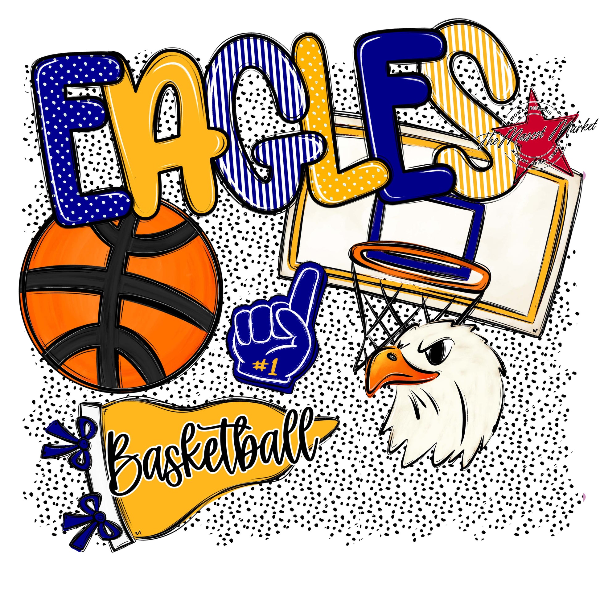 Eagles Basketball Spirit-Blue & Yellow