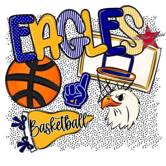 Eagles Basketball Spirit-Blue & Yellow
