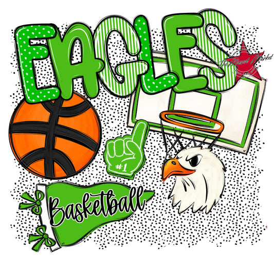 Eagles Basketball Spirit-Bright Green
