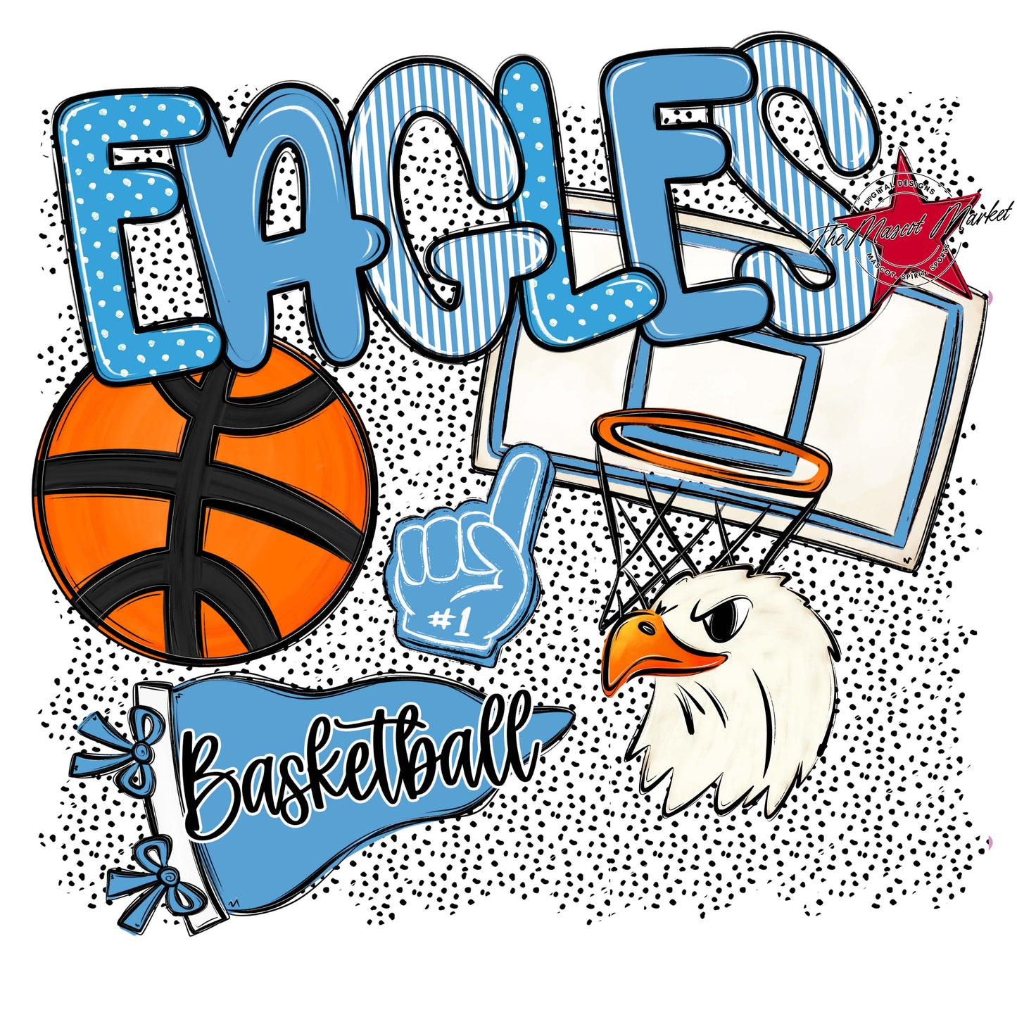 Eagles Basketball Spirit-Carolina Blue