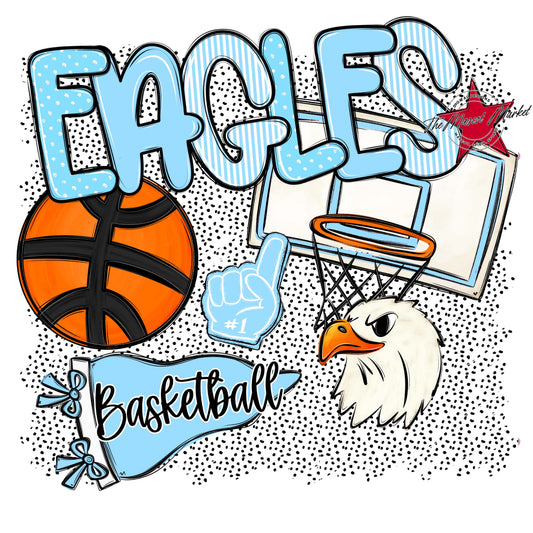 Eagles Basketball Spirit-Columbia Blue