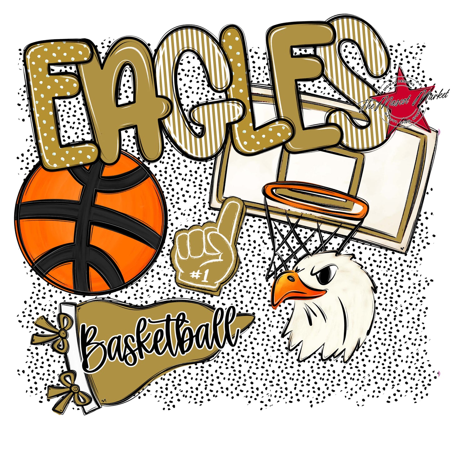 Eagles Basketball Spirit-Gold