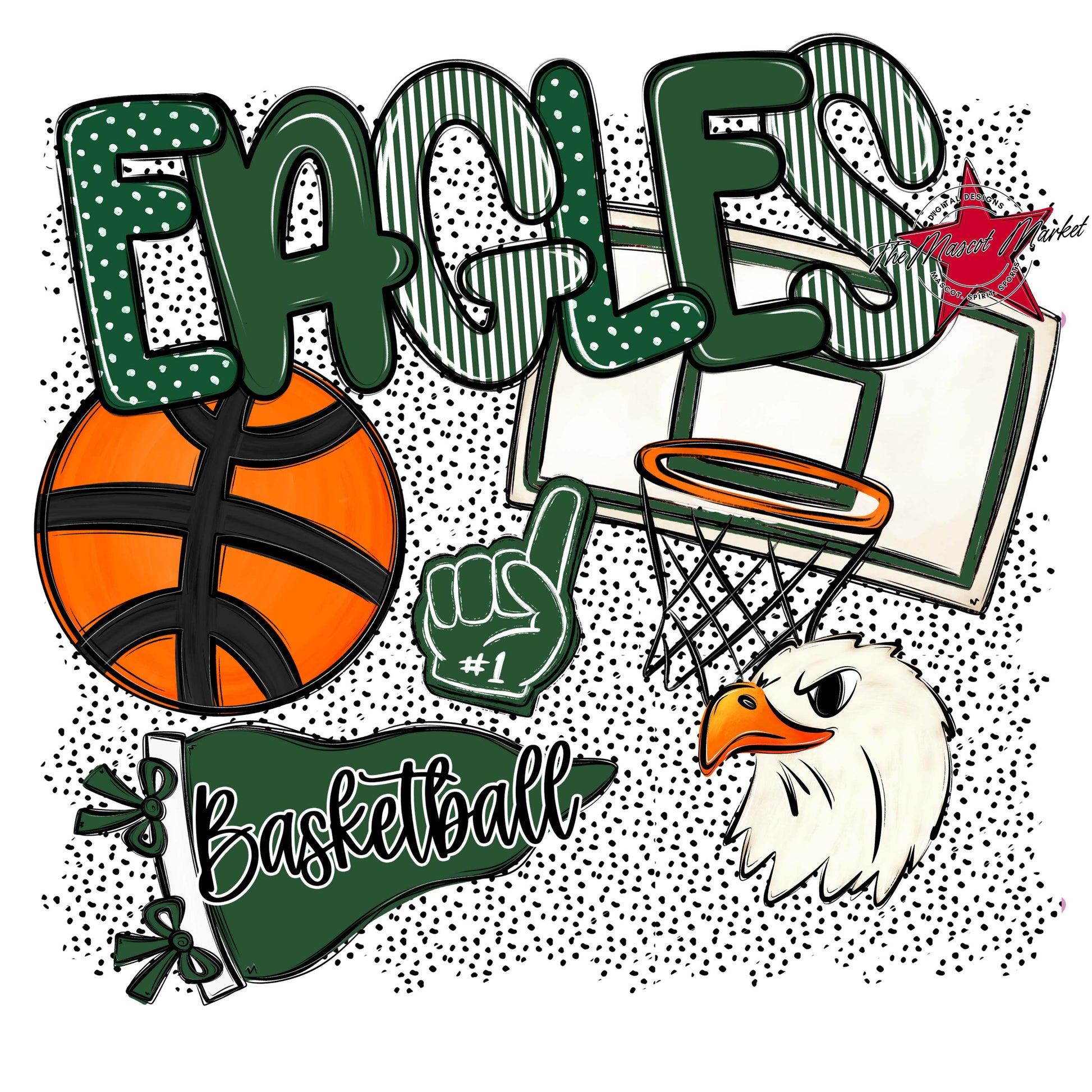 Eagles Basketball Spirit-Green