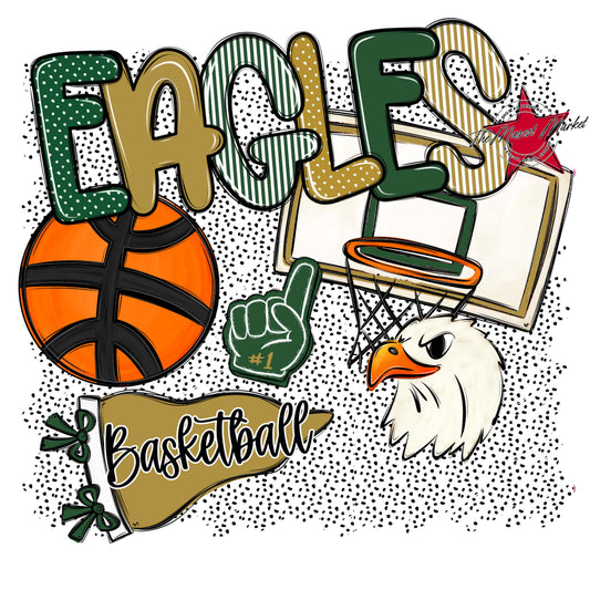 Eagles Basketball Spirit-Green & Gold