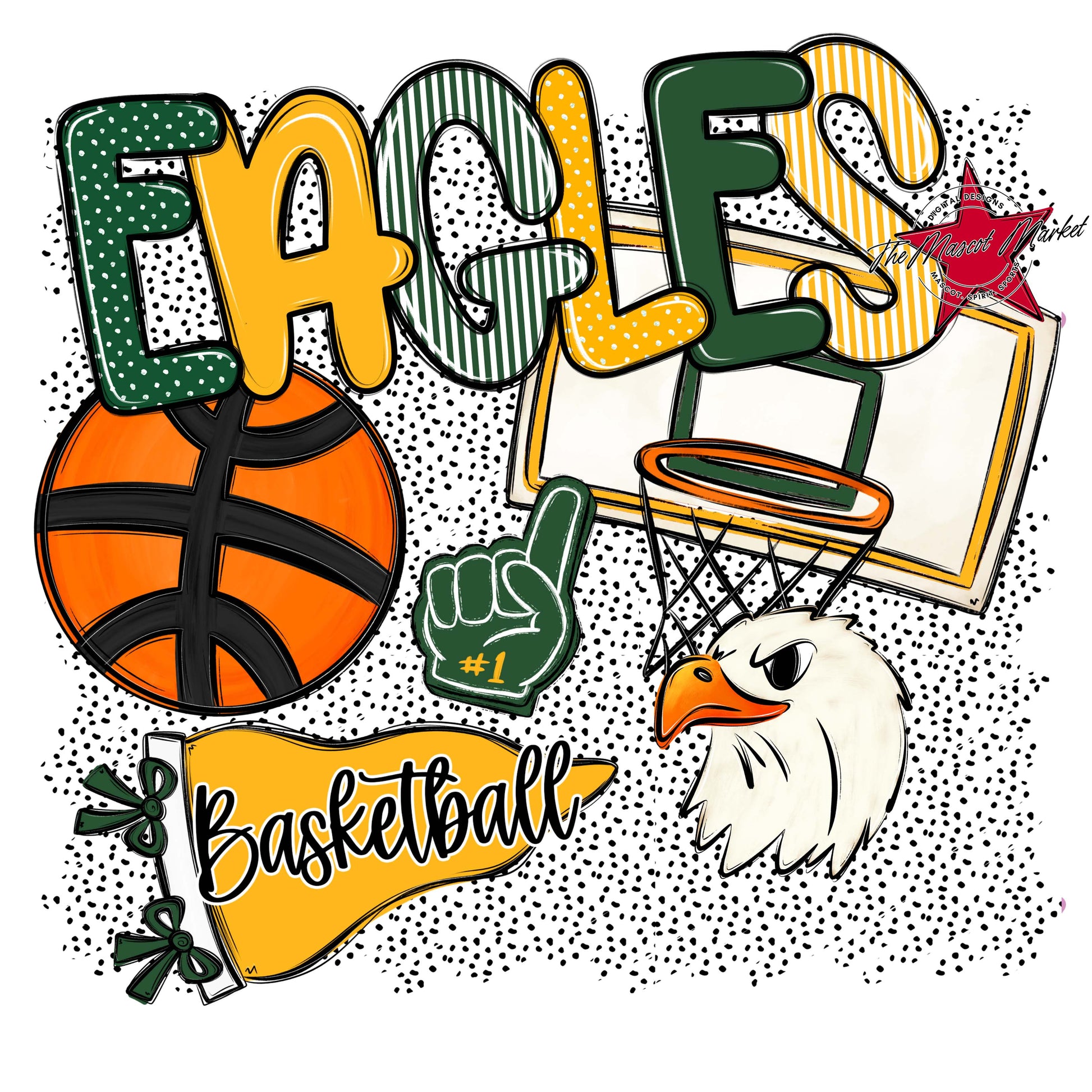 Eagles Basketball Spirit-Green & Yellow