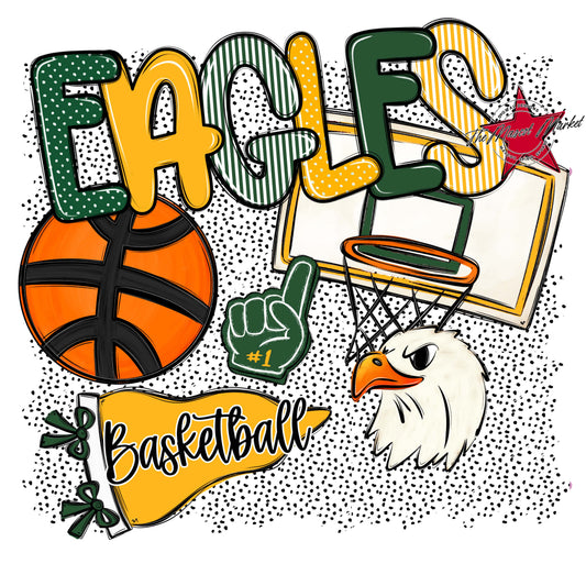Eagles Basketball Spirit-Green & Yellow