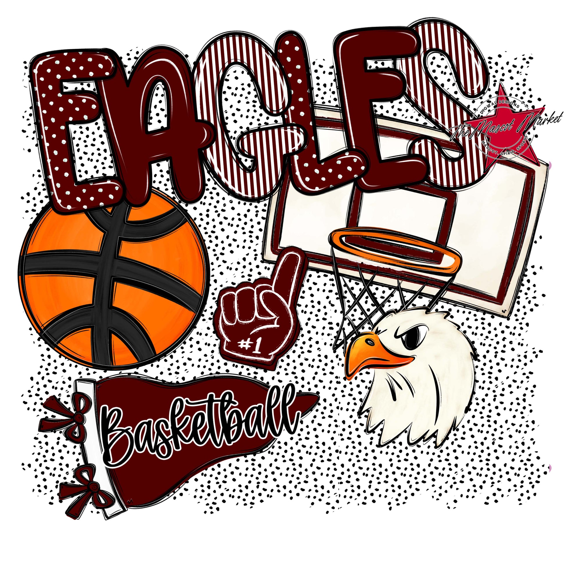 Eagles Basketball Spirit-Maroon