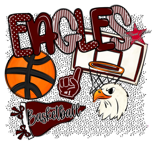 Eagles Basketball Spirit-Maroon