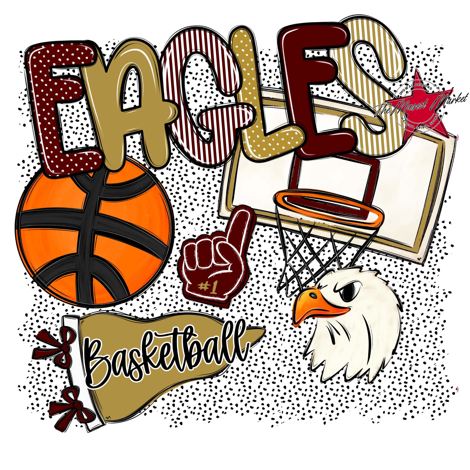 Eagles Basketball Spirit-Maroon & Gold
