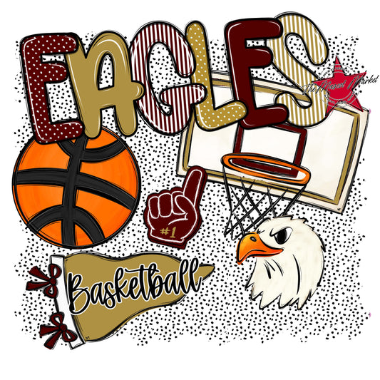 Eagles Basketball Spirit-Maroon & Gold