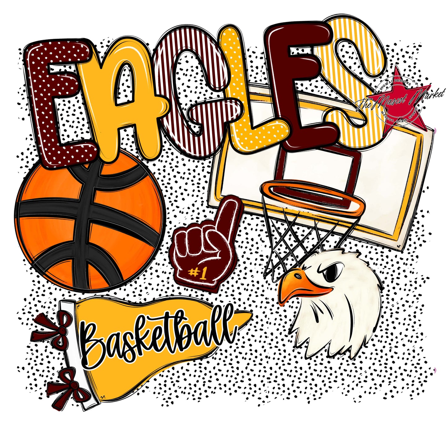 Eagles Basketball Spirit-Maroon & Yellow
