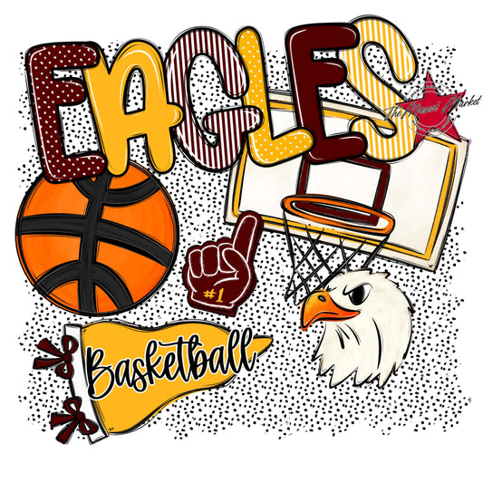 Eagles Basketball Spirit-Maroon & Yellow