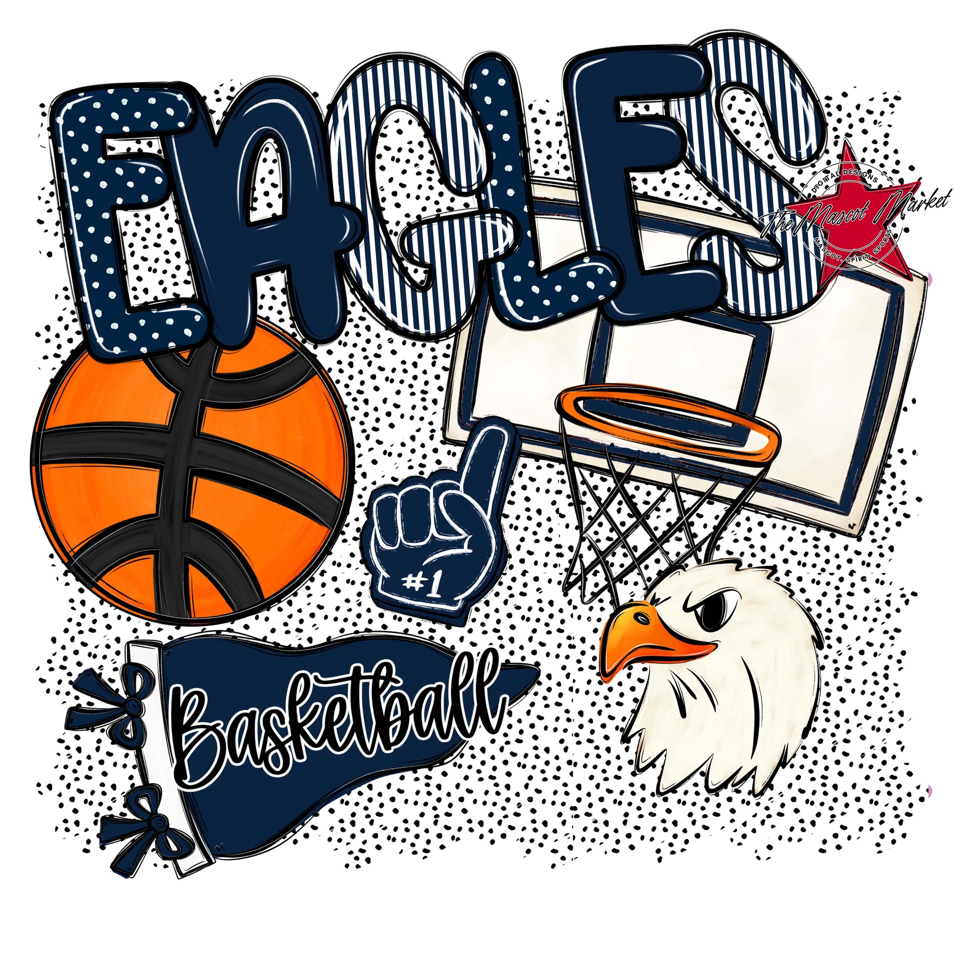 Eagles Basketball Spirit-Navy