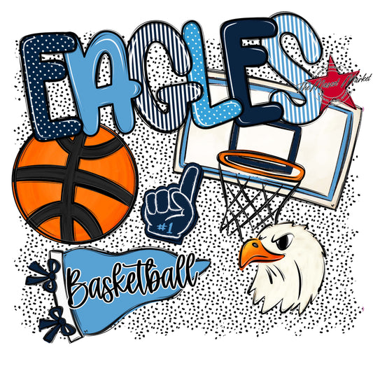 Eagles Basketball Spirit-Navy & Carolina Blue