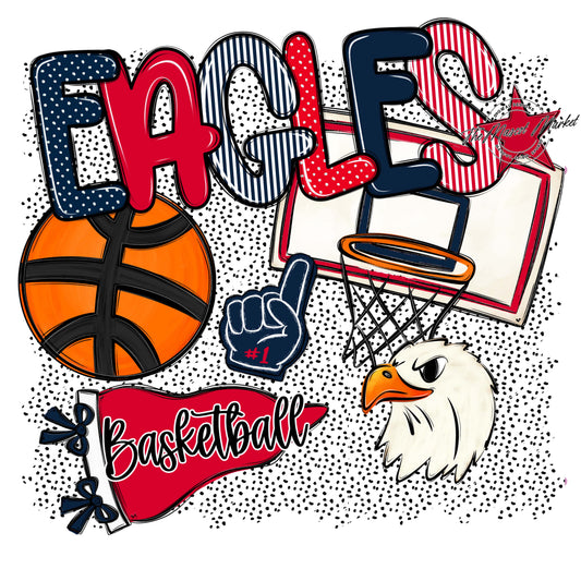 Eagles Basketball Spirit-Navy & Red