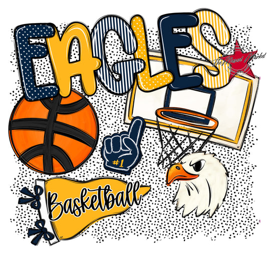 Eagles Basketball Spirit-Navy & Yellow