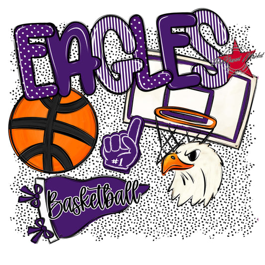 Eagles Basketball Spirit-Purple
