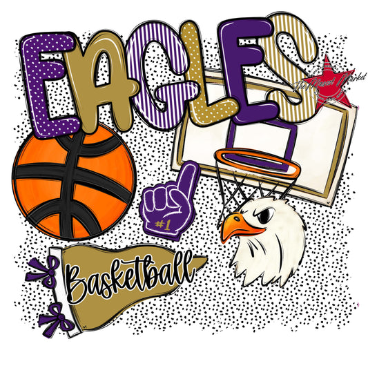 Eagles Basketball Spirit-Purple & Gold
