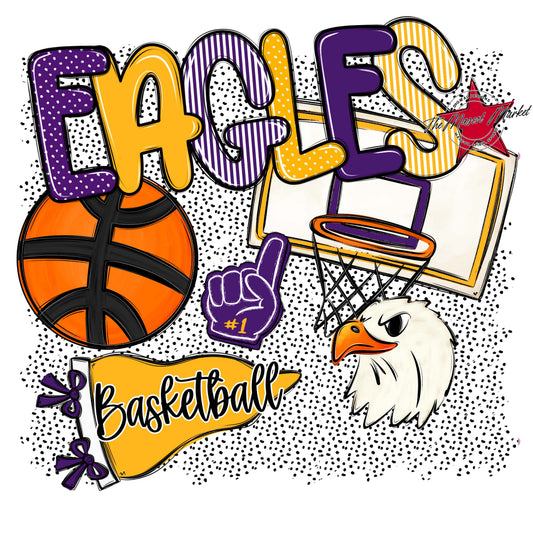Eagles Basketball Spirit-Purple & Yellow