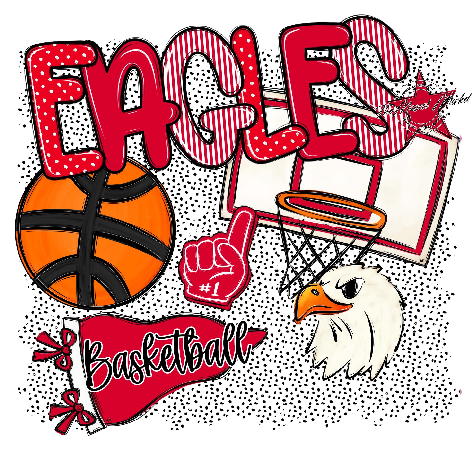 Eagles Basketball Spirit-Red