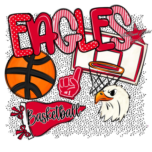 Eagles Basketball Spirit-Red