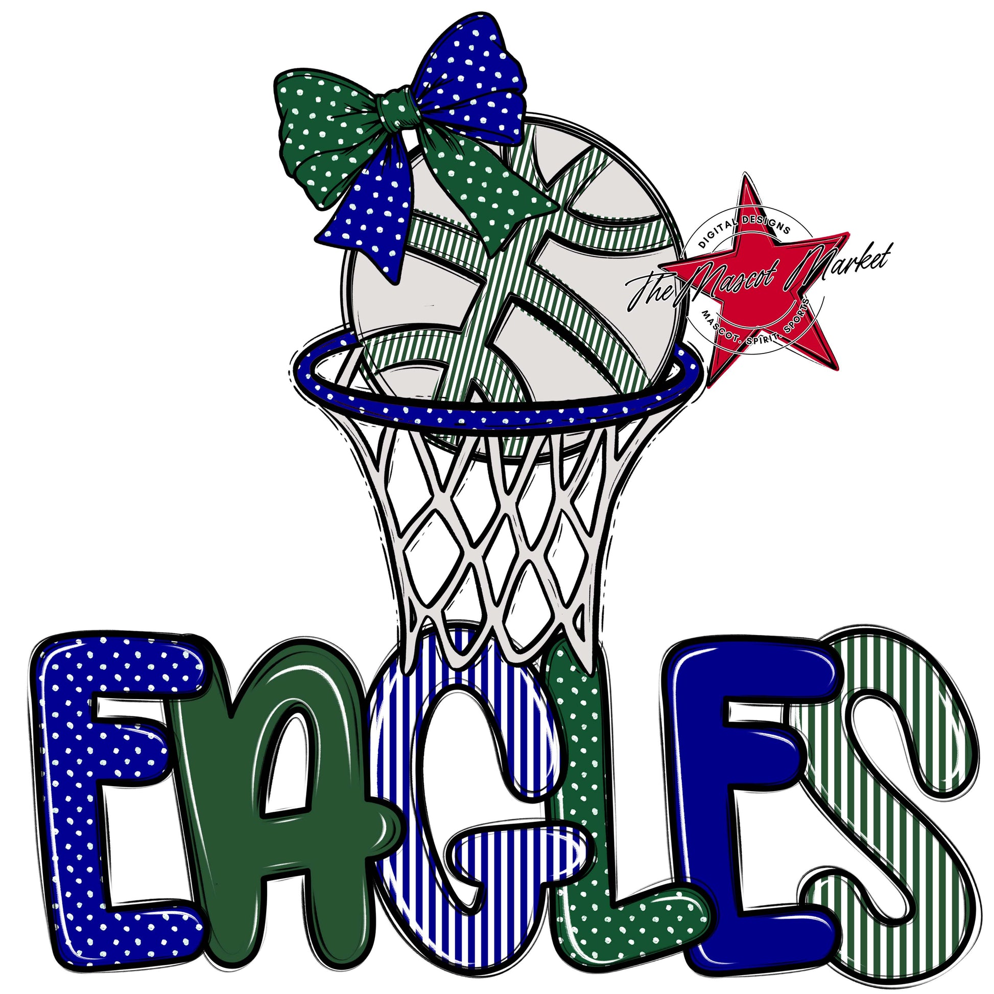 Eagles Basketball Spirit Design-Blue & Green