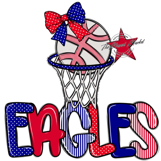 Eagles Basketball Spirit Design-Blue & Red