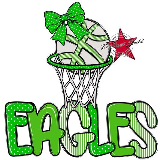 Eagles Basketball Spirit Design-Bright Green